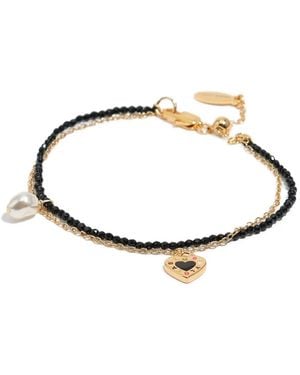 Bimba Y Lola Heart Charm Beaded Bracelet - White