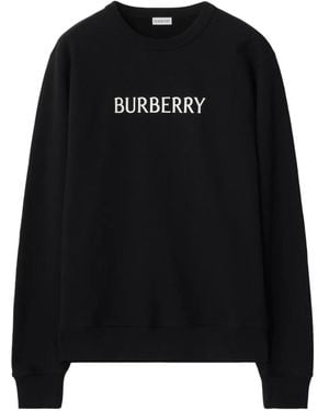 Burberry Sudadera de algodón con logo - Negro