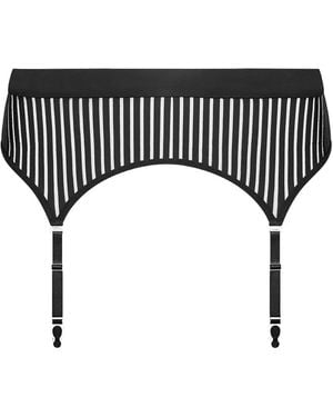 Maison Close Striped Garter Belt - Black