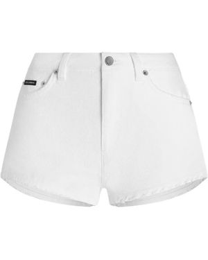 Dolce & Gabbana Frayed Shorts - White