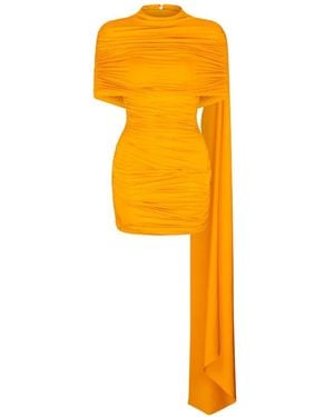 ATOIR Ruched Draped-Panel Dress - Orange