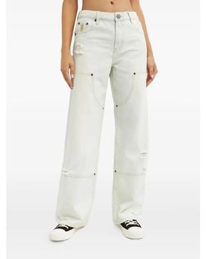 One Teaspoon Distressed Wide-Leg Jeans - White