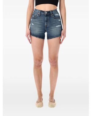 Levi's 501 Curve Frayed Shorts - Blue