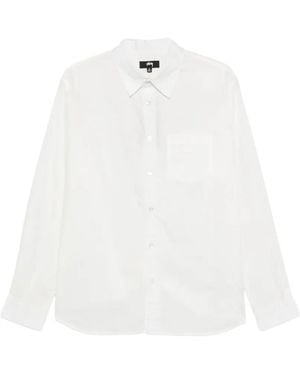 Stussy Chest-Pocket Long-Sleeve Shirt - White