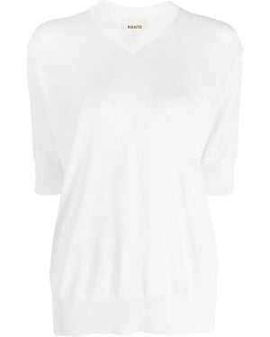 KHAITE Sudadera con cuello en V - Blanco