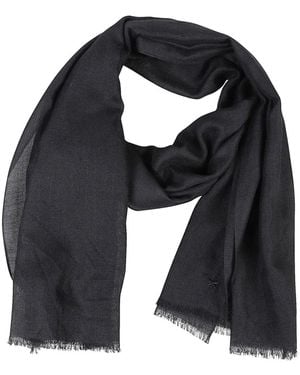 Weekend by Maxmara Frayed Butterfly-Embroidered Scarf - Black