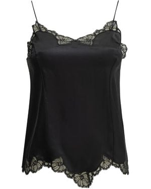 Isabel Marant Lace-Trim Tank Top - Black