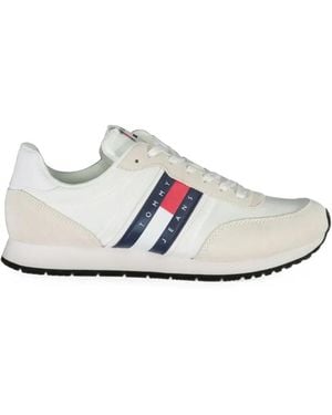 Tommy Hilfiger Suede-Panelled Sneakers - White