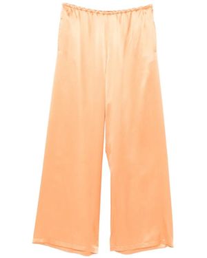 Ermanno Scervino Satin-Finish Wide-Leg Trousers - White