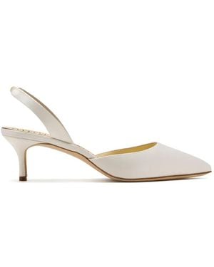 Manolo Blahnik Carolyne Bride Pointed-Toe Slingback Court Shoes - White