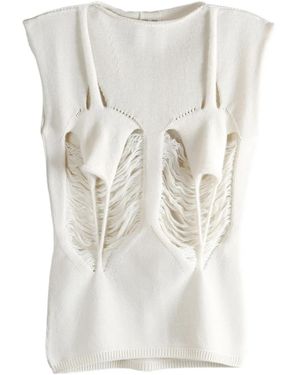 Rick Owens Cut-Out Sleeveless Top - White