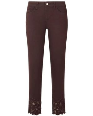 Liu Jo Pantalon À Fleurs Brodées - Blue
