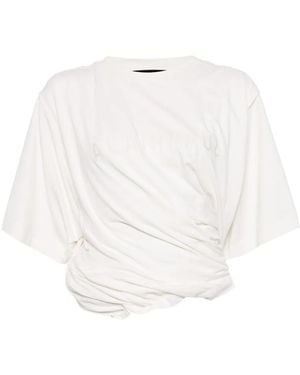 ALAINPAUL ドレープ ロゴ Tシャツ - ホワイト
