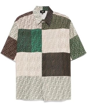 Fendi Linen Shirt With All-Over Ff Print - Multicolour