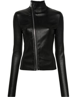 Rick Owens Zipped Leather Jacket - Black