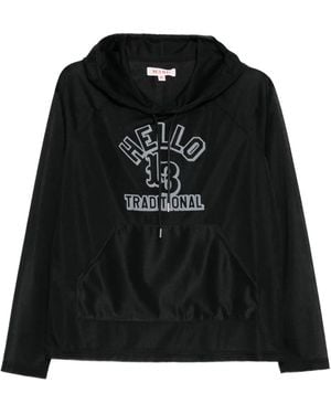 MASU Felpa Con Stampa E Cappuccio - Nero