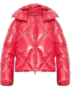 Add Quilted-hooded Jacket - Red
