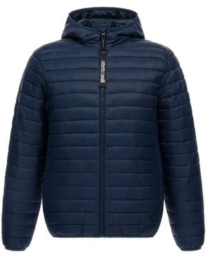 Roberto Cavalli Quilted Hooded Jacket - Blue