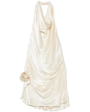 Arcina Ori Rosa Draped Halterneck Mini Dress - White