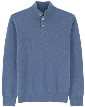 BOGGI Roll-Neck Jumper Buttons - Blue