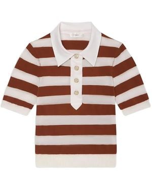FRAME Gestreiftes Poloshirt - Rot