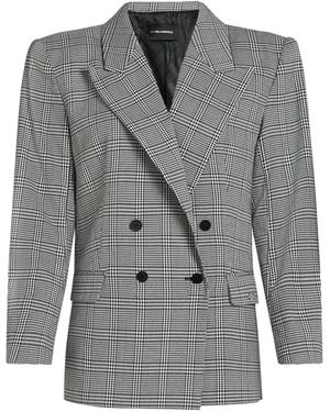 KARL LAGERFELD Blazer Structuré À Carreaux - Grey