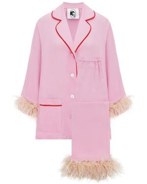 Sleeper Detachable-Feathers Pajama Set - Pink