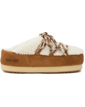 Moon Boot Evx Mules Aus Shearling - Weiß