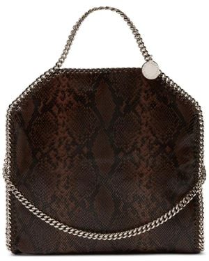 Stella McCartney Falabella Fold-Over Tote Bag mit Schlangen-Effekt - Braun