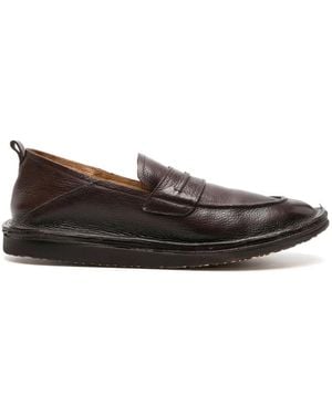 Moma Grained-Leather Penny Loafers - Brown
