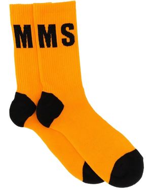 MSGM Socks With Logo-Uomo - Arancione