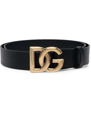 Dolce & Gabbana Dg Logo-Plaque Belt - Black