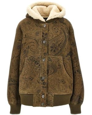 Etro Paisley-Motif Shearling-Lined Jacket - Green