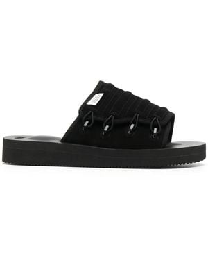 Suicoke Logo Open-Toe Slides - Black