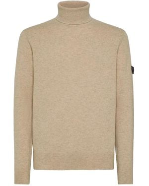 Peuterey Classic Turtleneck Sweater With Ribbed Detailing - Natur