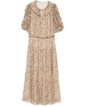 Ulla Johnson Robe Mi-Longue Eve À Fleurs - Neutre