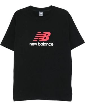 New Balance Logo-Print T-Shirt - Black