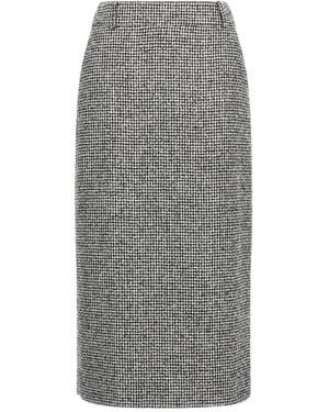 Ermanno Scervino Houndstooth-Pattern Midi Skirt - Grey