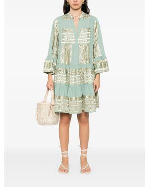 Greek Archaic Kori Cotton Dress - Green