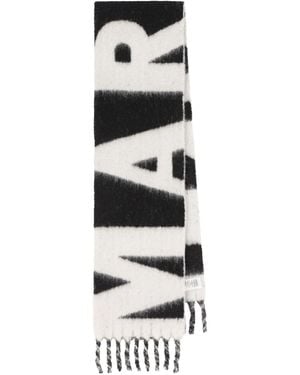 Isabel Marant Bufanda de intarsia con logo - Blanco
