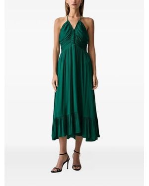 Morgan Ruched Halterneck Midi Dress - Green