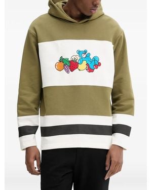 INBETWEENERS Striped Graphic Hoodie - Grey
