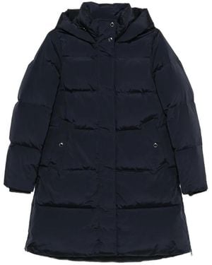 Woolrich Hooded Quilted Coat - Blue