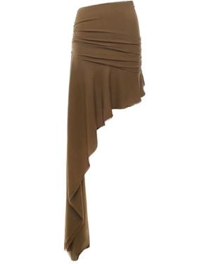 ANDAMANE Asymmetric Draped Skirt - Natural