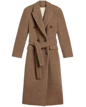 Golden Goose Mid-Length Coat With Textured Fabric - Braun