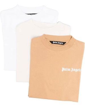 Palm Angels Three-pack Logo-print Cotton-jersey T-shirt - Multicolour