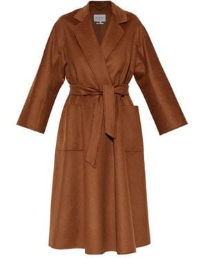 Max Mara Belted Cashmere Wrap Coat - Brown