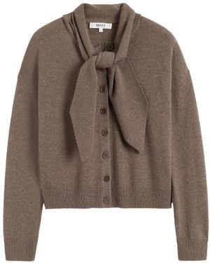 Chinti & Parker Tie-Neck Button-Up Cardigan - Brown