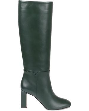 Aquazzura 85Mm Sellier Leather Knee-High Boots - Green