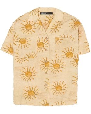 Bimba Y Lola Bimba-By-The-South Textured-Cotton Oversize Shirt - Metallic